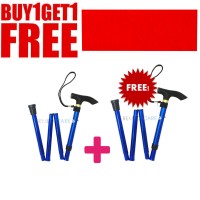 ซื้อ 1 แถม 1 ไม้เท้าพับได้ อลูมิเนียม น้ำหนักเบา MPPC สีน้ำเงิน