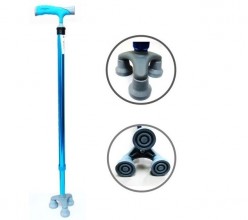 ไม้เท้า 3 ขา อลูมิเนียมปรับระดับได้ (สีฟ้า)Aluminum Cane
