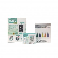 เครื่องวัดระดับน้ำตาลในเลือด Glucochek easy Pro แถมฟรี  แถบตรวจ 50 ชิ้น + เข็ม 100 ชิ้น 