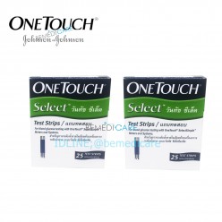 แถบวัดระดับน้ำตาล เทส สตริป One Touch Select Strip (2 กล่อง กล่องละ 25 ชิ้น)  