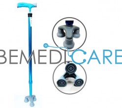 ไม้เท้า 3 ขา อลูมิเนียมปรับระดับได้ (สีฟ้า)Aluminum Cane
